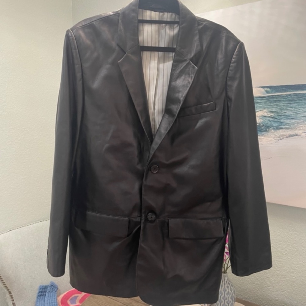 Mens Cremieux Lambskin Jacket Black Size M